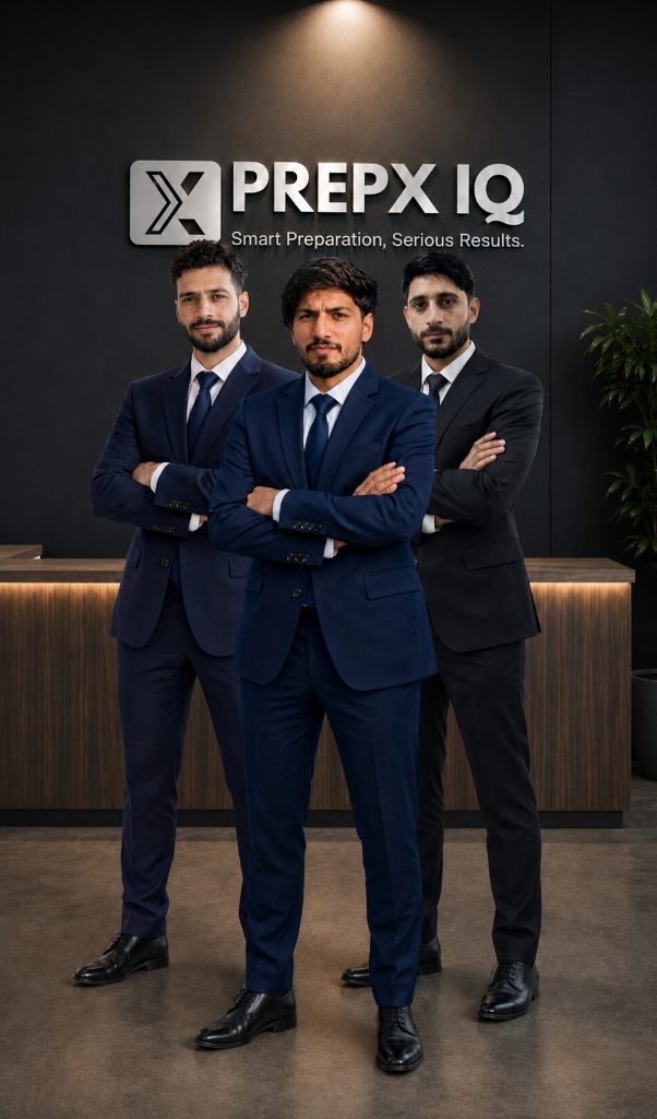 PrepXIQ Co-Founders: Suhaib Reyaz, Waseem Bhat, and Naseer Lone